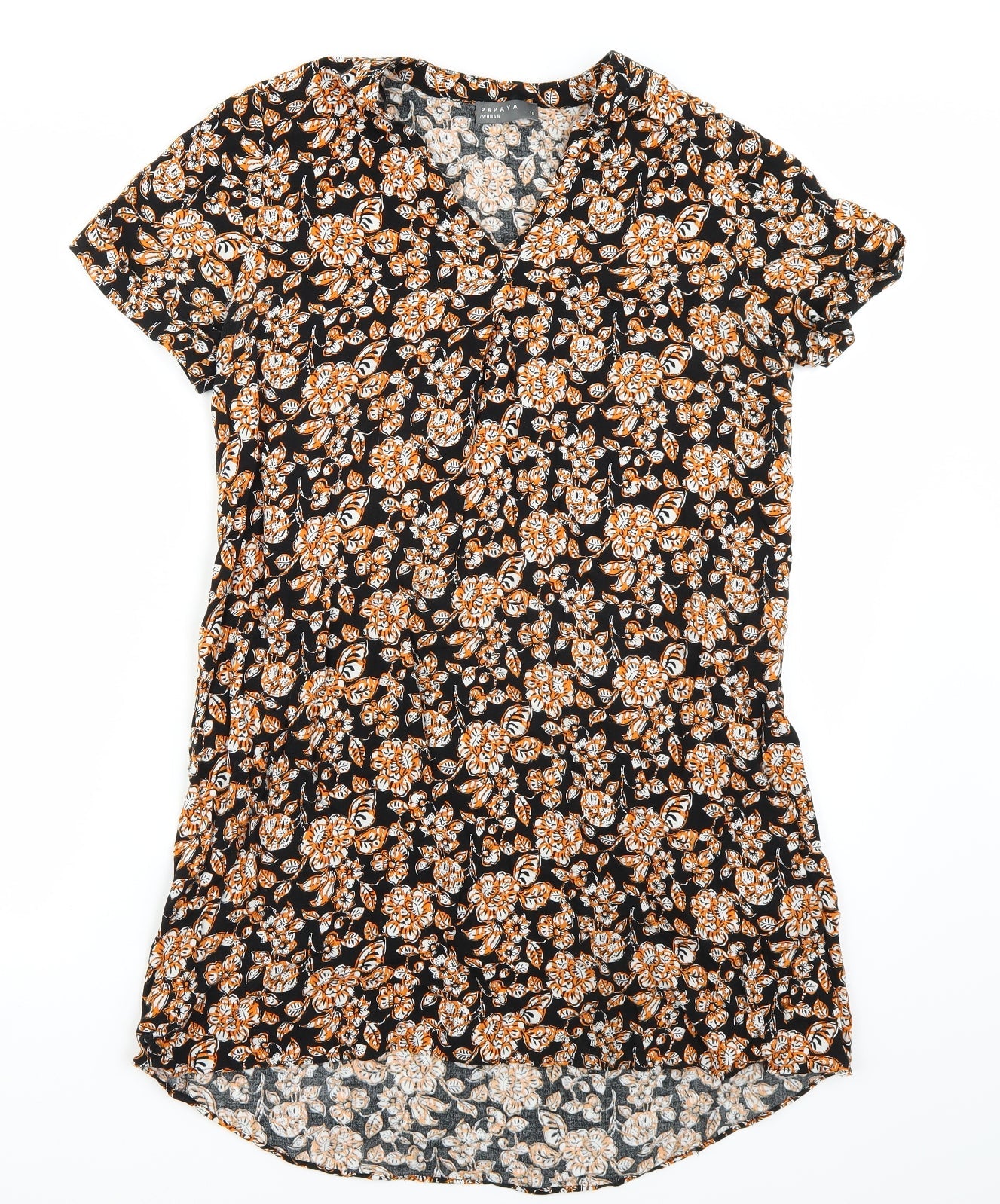 Papaya Womens Black Floral  A-Line  Size 10