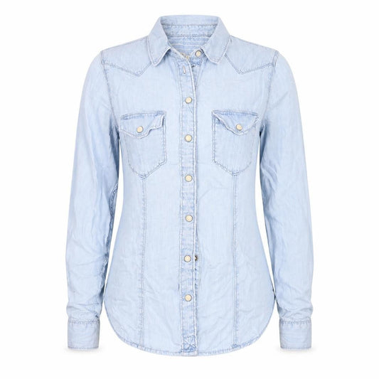 Womens UK Size 6 Gap Blue Basic Button-Up