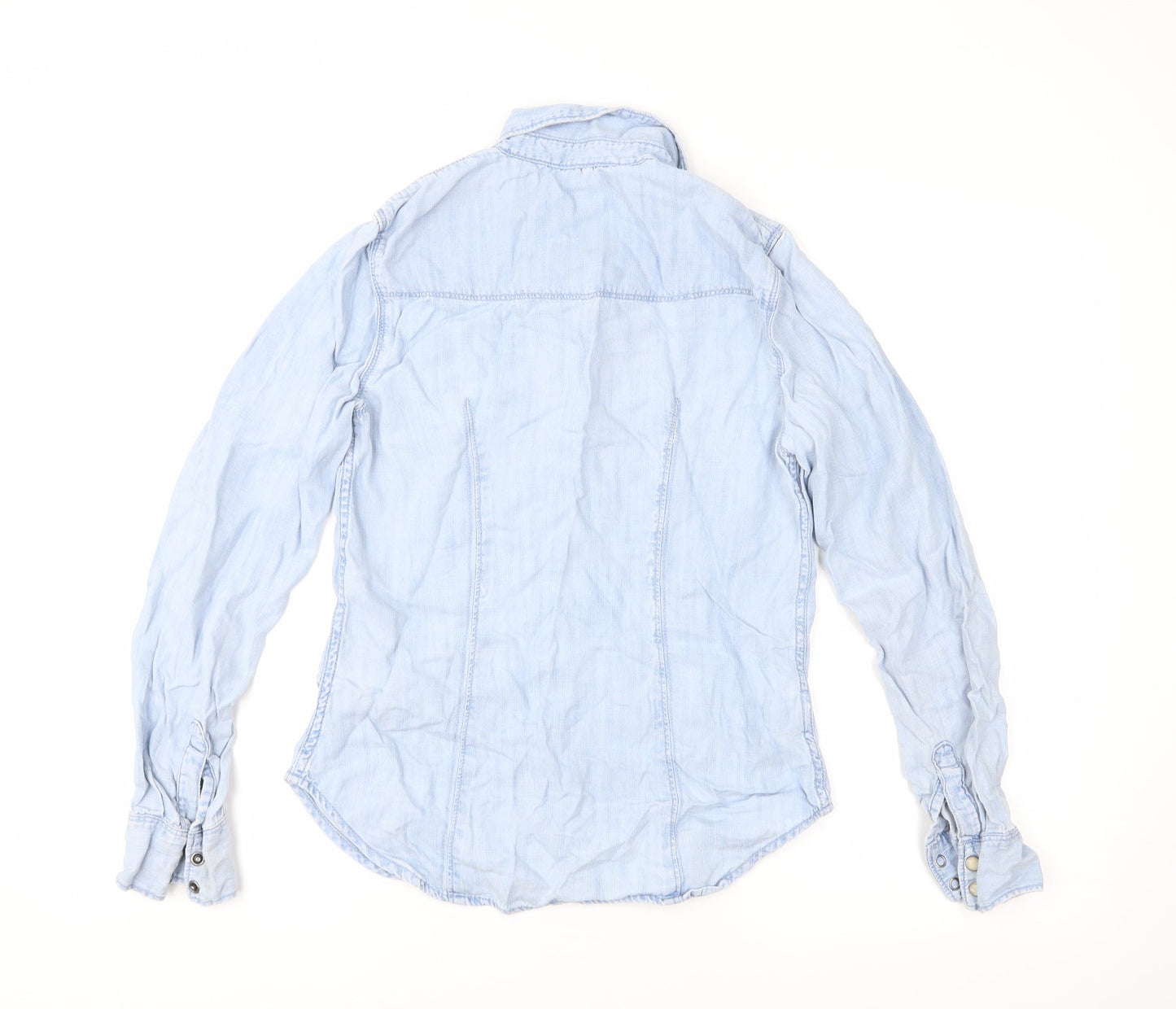 Womens UK Size 6 Gap Blue Basic Button-Up