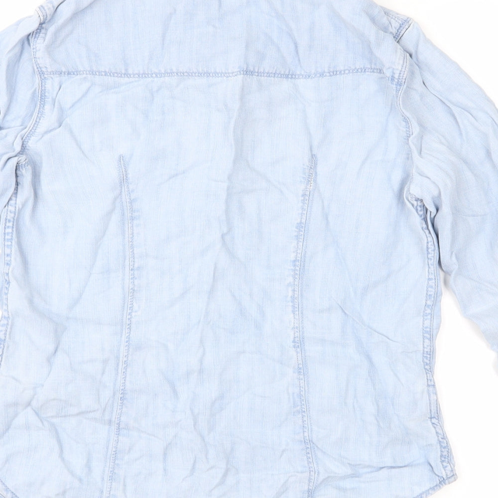 Womens UK Size 6 Gap Blue Basic Button-Up