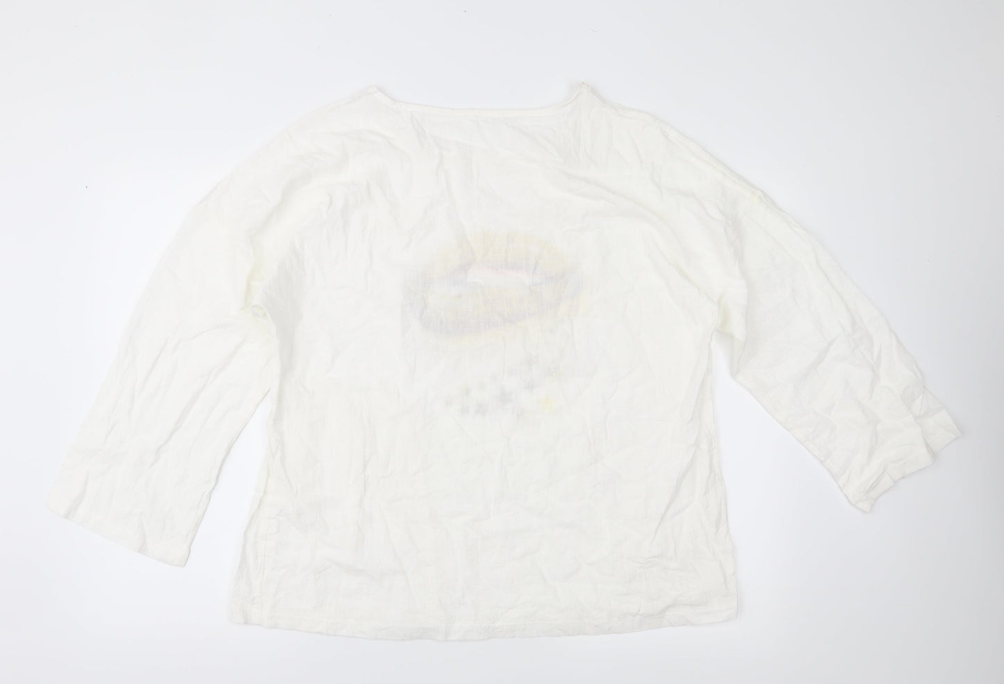 Womens UK Size 2XL Preworn White Basic Blouse
