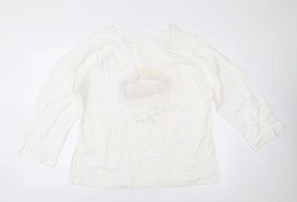 Womens UK Size 2XL Preworn White Basic Blouse