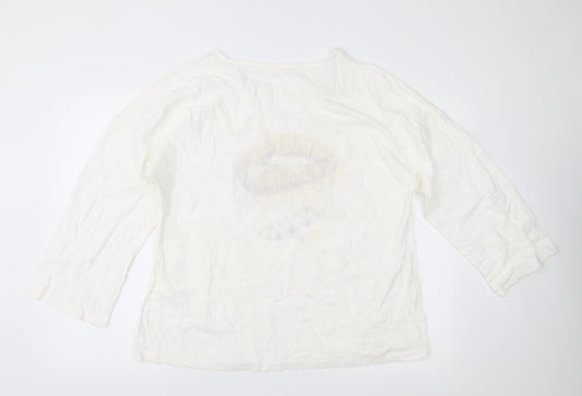 Womens UK Size 2XL Preworn White Basic Blouse