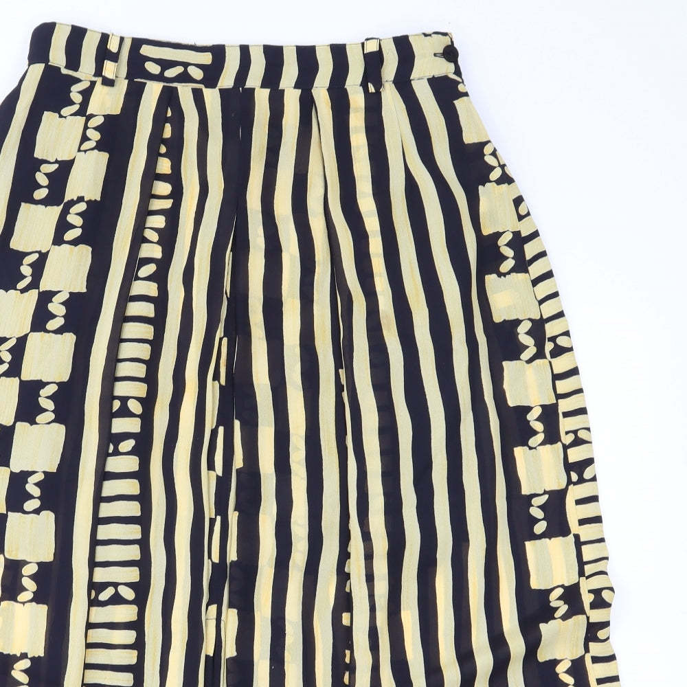 Premier Womens Yellow Geometric Chiffon A-Line Skirt Size 32 in