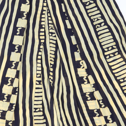 Premier Womens Yellow Geometric Chiffon A-Line Skirt Size 32 in