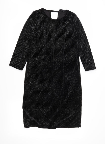 Dorothy Perkins Womens Black  Velour Shift  Size 10