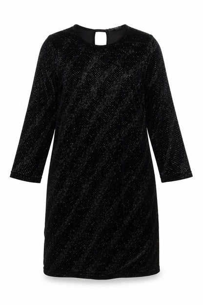Dorothy Perkins Womens Black  Velour Shift  Size 10