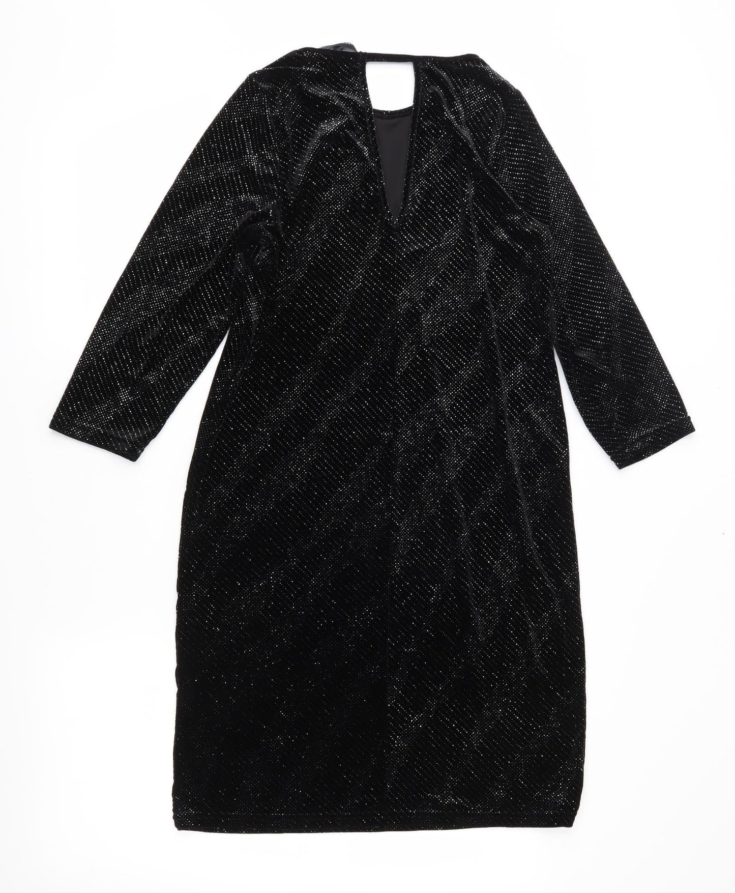 Dorothy Perkins Womens Black  Velour Shift  Size 10