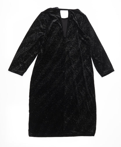 Dorothy Perkins Womens Black  Velour Shift  Size 10