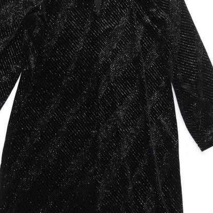 Dorothy Perkins Womens Black  Velour Shift  Size 10