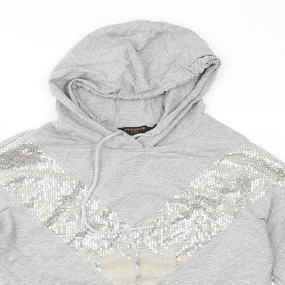 In Vogue Womens Grey  Jersey Pullover Hoodie Size S