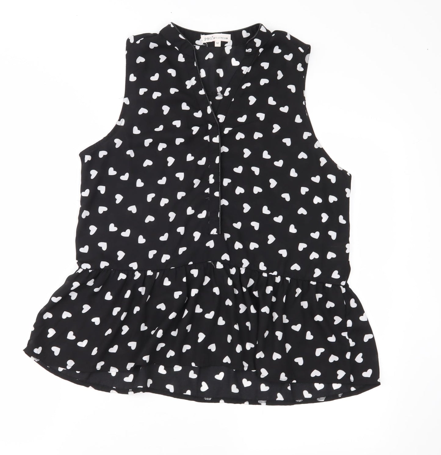 Womens UK Size M Millenium Black Basic Blouse