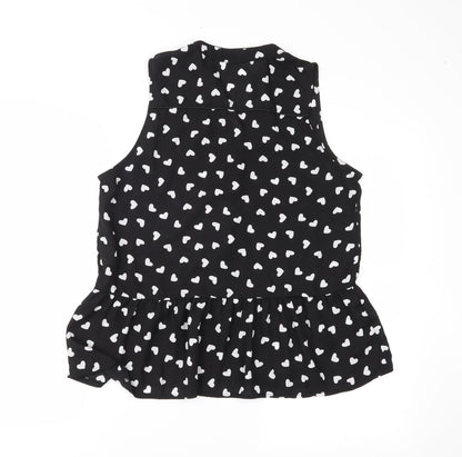 Womens UK Size M Millenium Black Basic Blouse