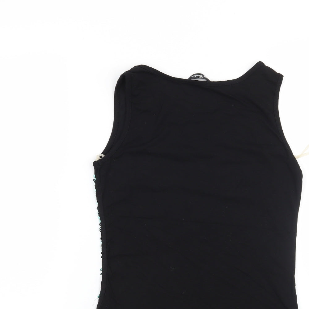 Candy Couture Girls Green   Basic T-Shirt Size 12-13 Years