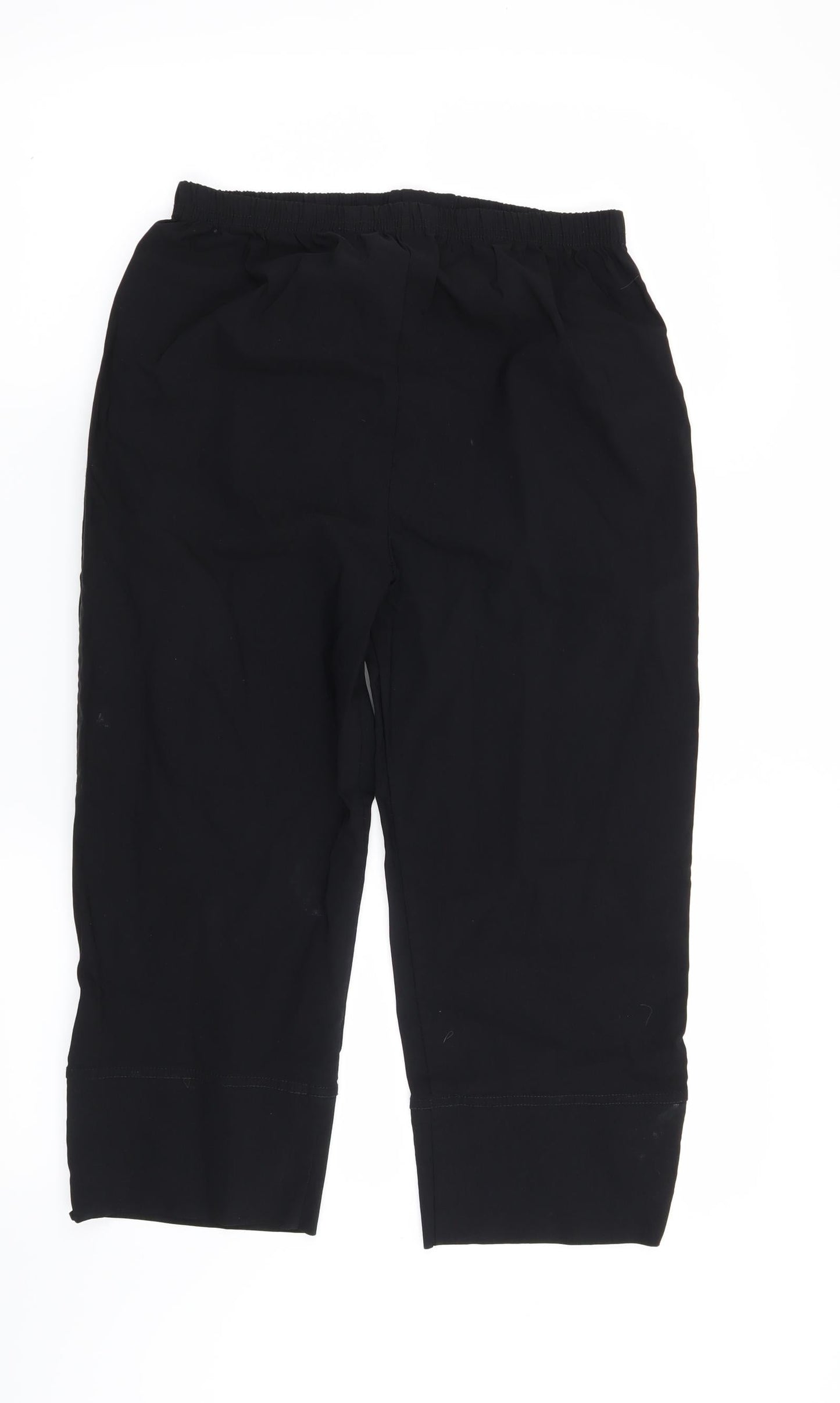 Womens UK Size M Preworn Regular Fit Cropped Black Trousers