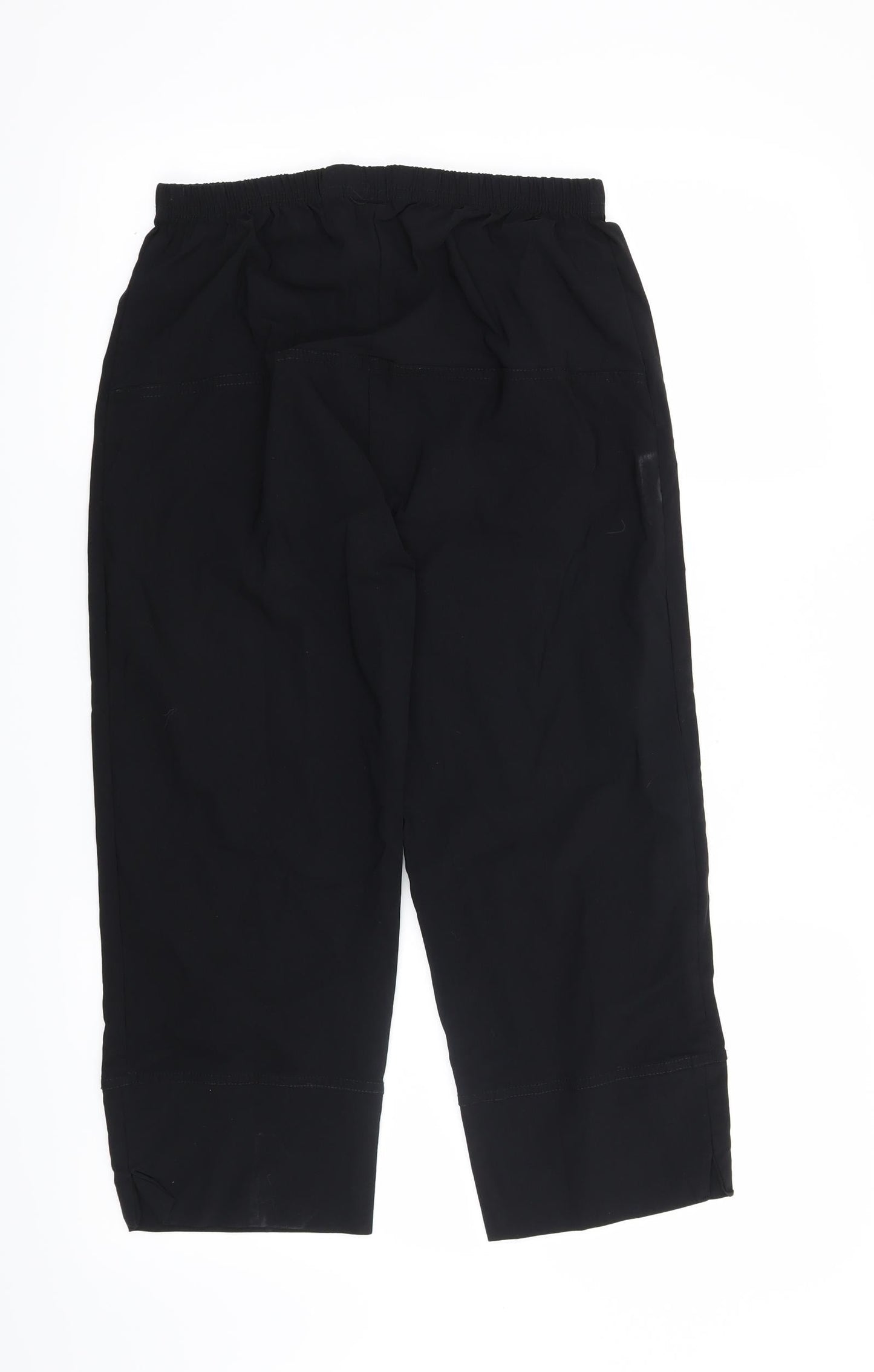 Womens UK Size M Preworn Regular Fit Cropped Black Trousers