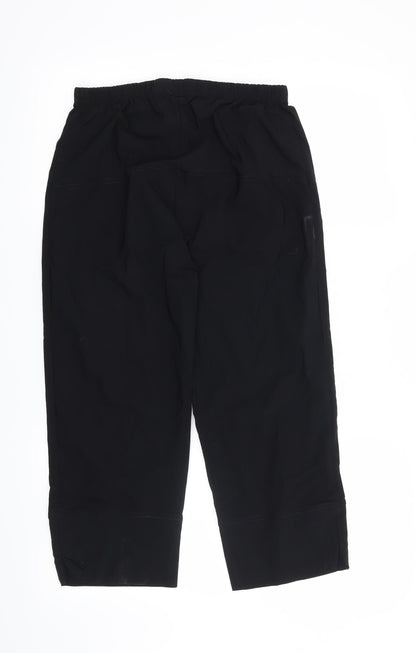 Womens UK Size M Preworn Regular Fit Cropped Black Trousers