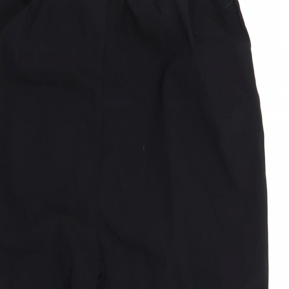 Womens UK Size M Preworn Regular Fit Cropped Black Trousers