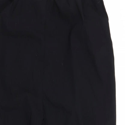 Womens UK Size M Preworn Regular Fit Cropped Black Trousers