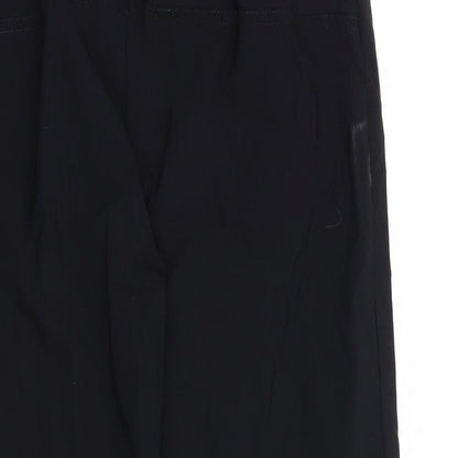 Womens UK Size M Preworn Regular Fit Cropped Black Trousers