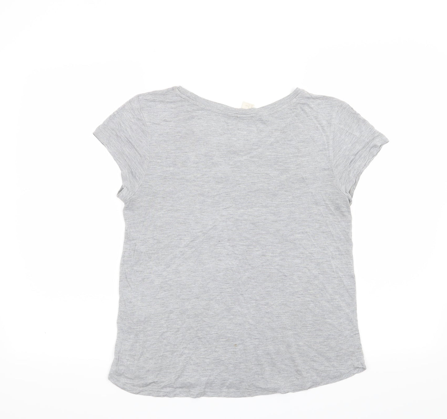 Womens UK Size M H&M Grey Basic T-Shirt