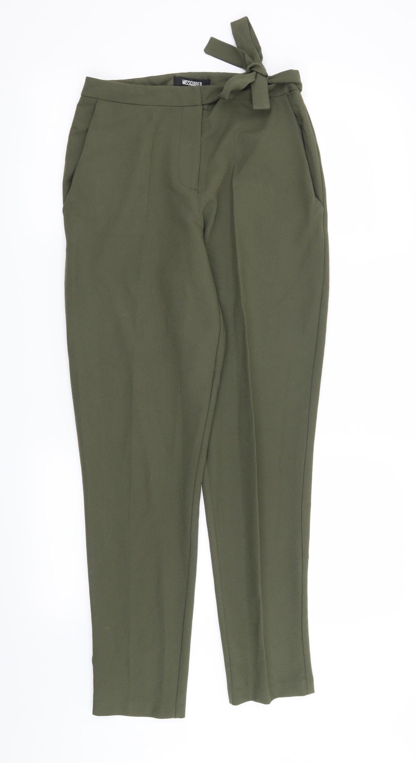 Missguided Womens Green   Trousers  Size 8 L28 in