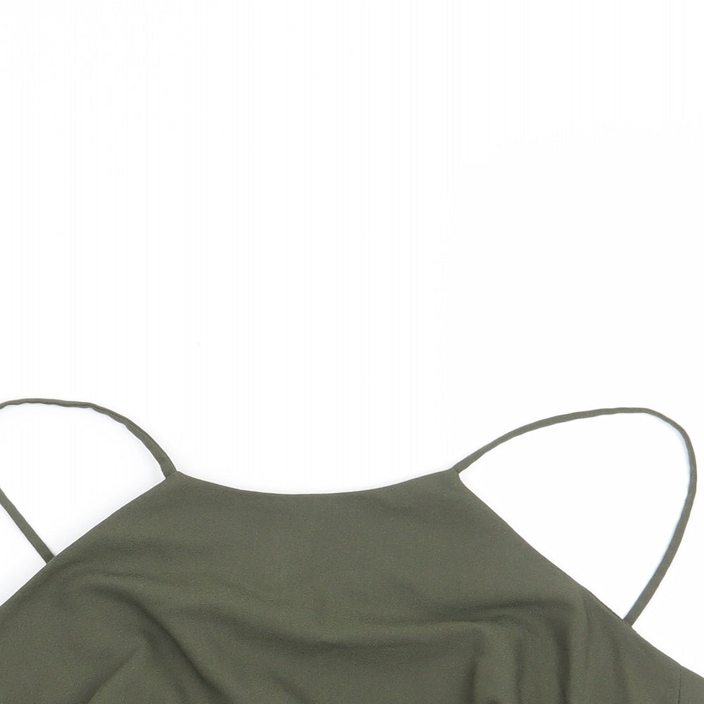 Womens UK Size 8 Missguided Green Basic Blouse