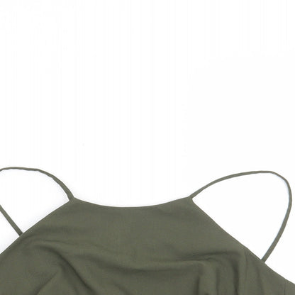 Womens UK Size 8 Missguided Green Basic Blouse