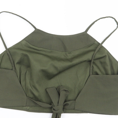 Womens UK Size 8 Missguided Green Basic Blouse
