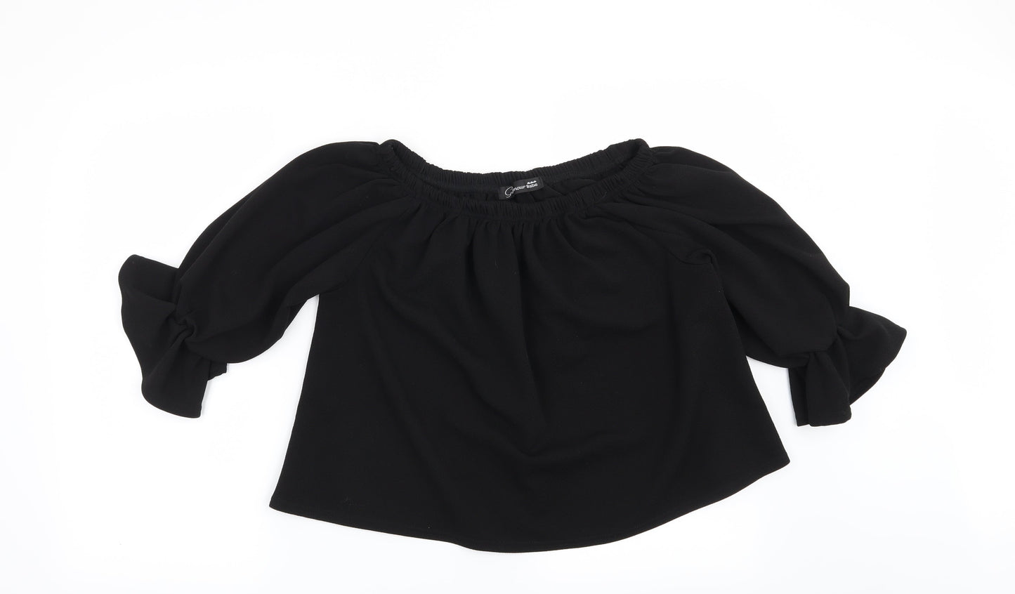 Womens UK Size S Preworn Black Basic Blouse