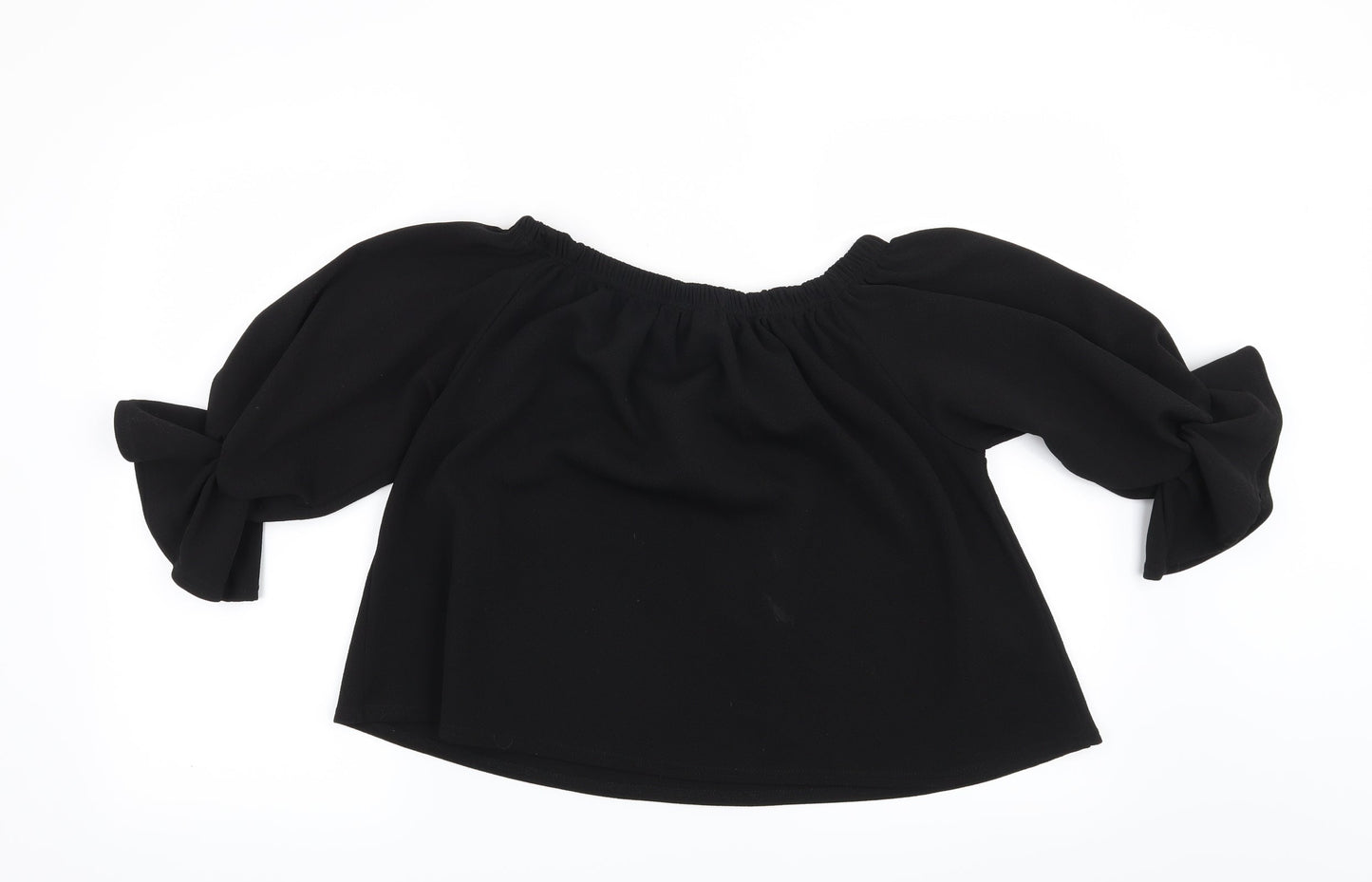 Womens UK Size S Preworn Black Basic Blouse