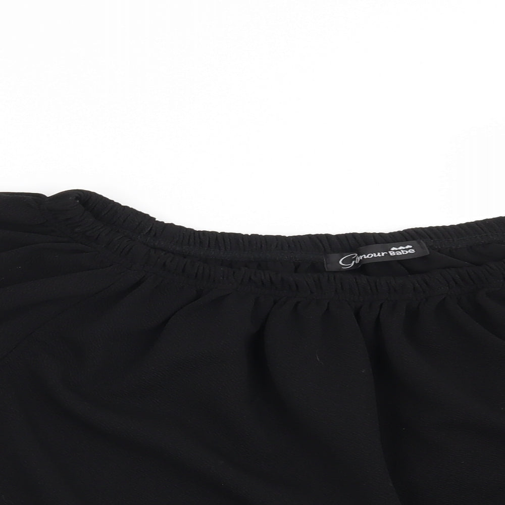 Womens UK Size S Preworn Black Basic Blouse