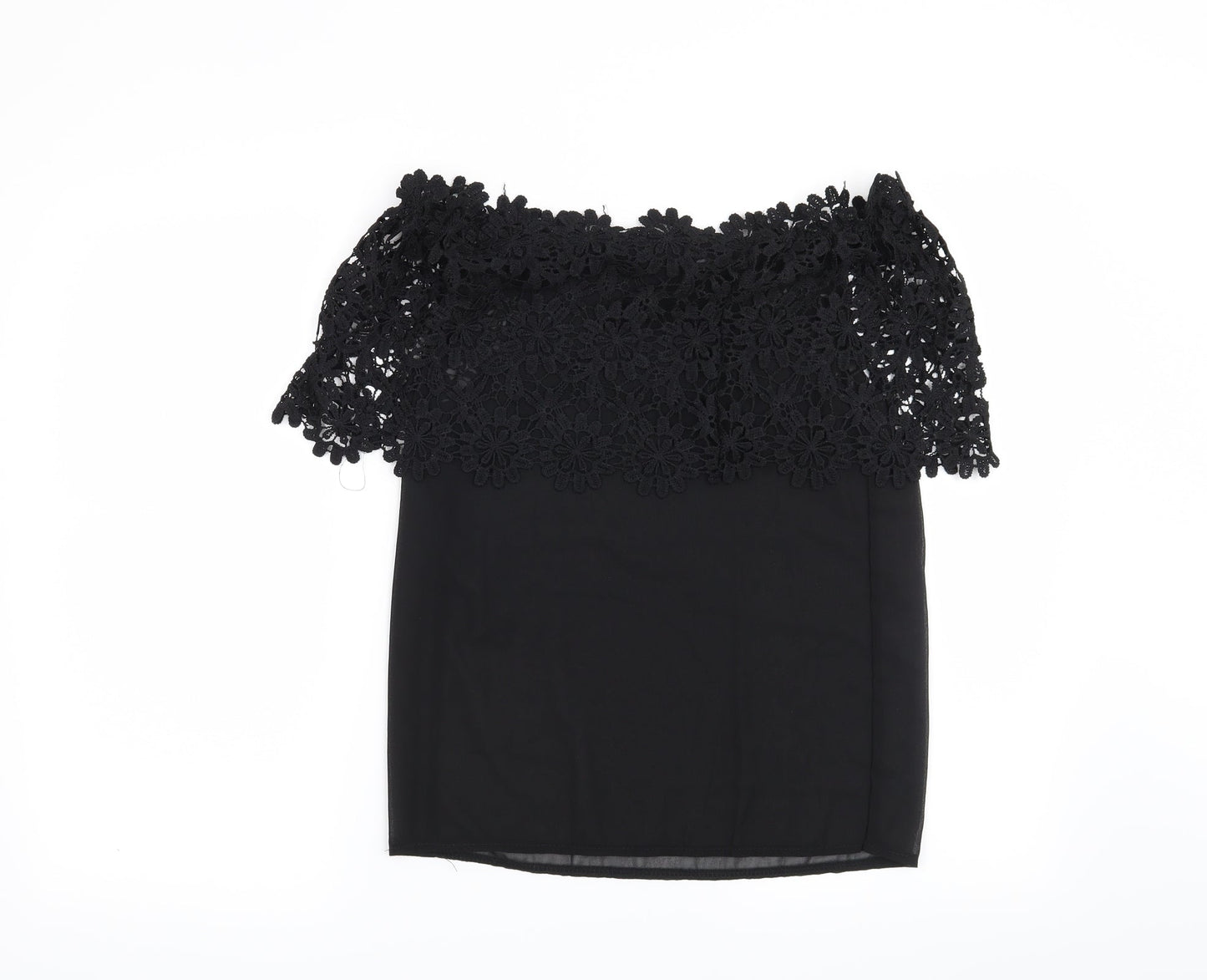 Womens UK Size L Preworn Black Basic Blouse