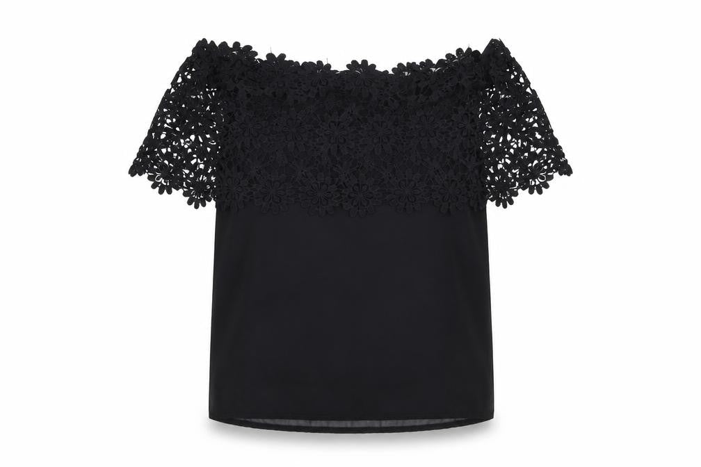 Womens UK Size L Preworn Black Basic Blouse