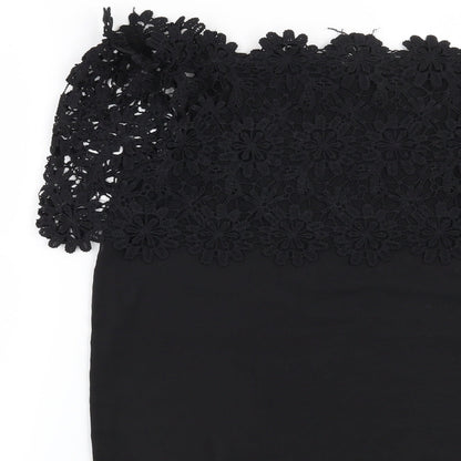Womens UK Size L Preworn Black Basic Blouse