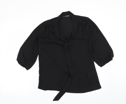 Womens UK Size 8 Atmosphere Black Basic Blouse