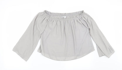 Preworn Womens Grey   Basic Blouse Size 10