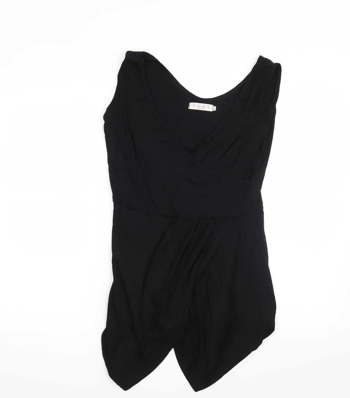 Womens UK Size XL Preworn Black Basic Blouse