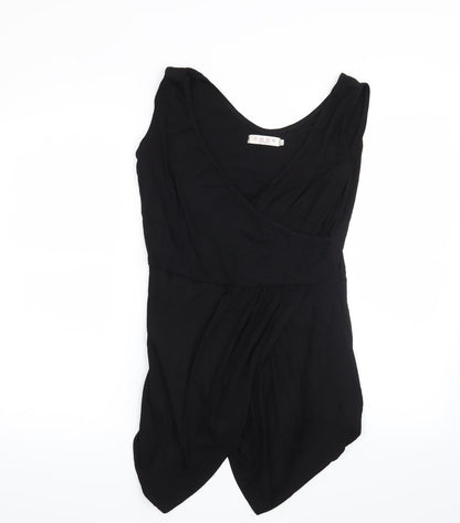 Womens UK Size XL Preworn Black Basic Blouse