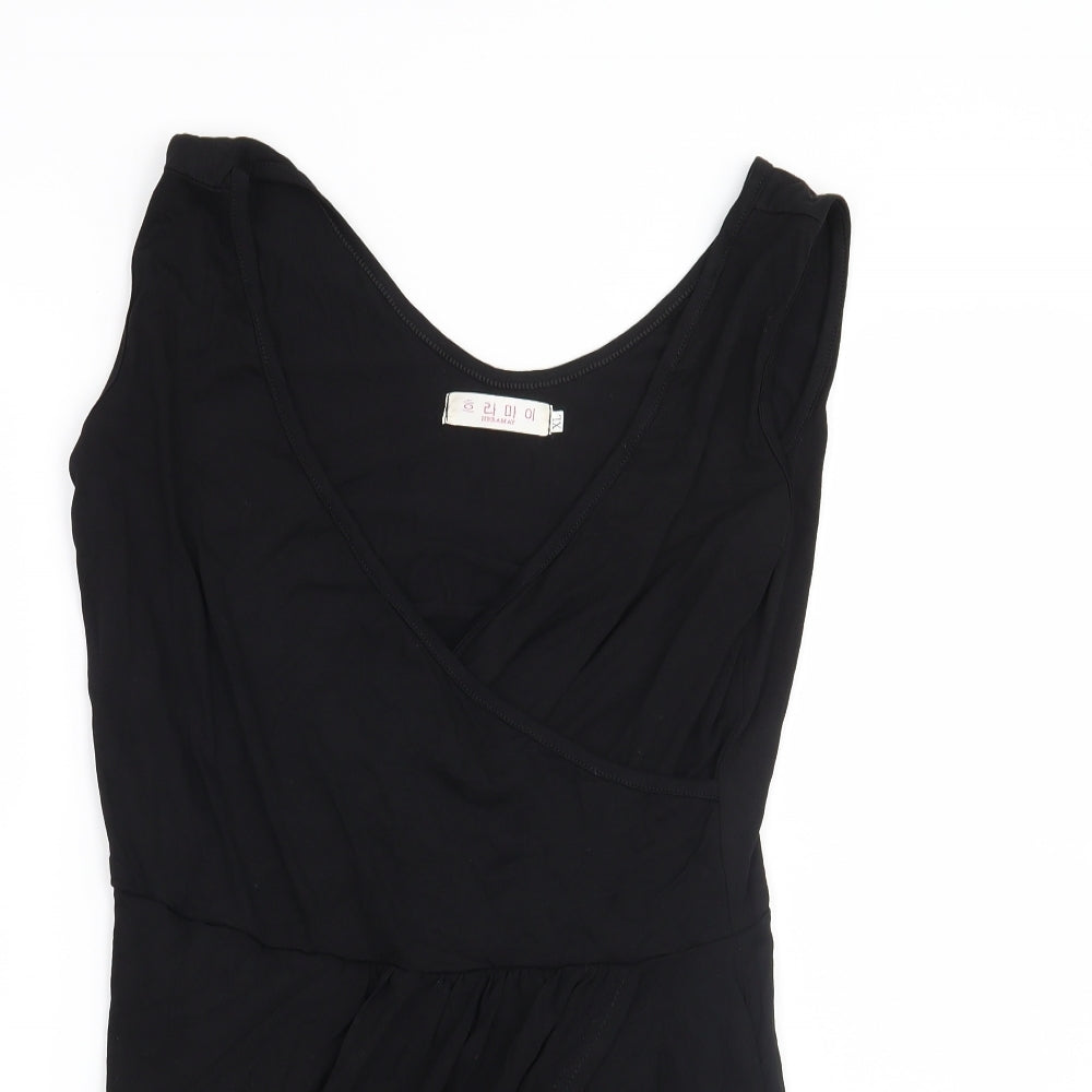 Womens UK Size XL Preworn Black Basic Blouse