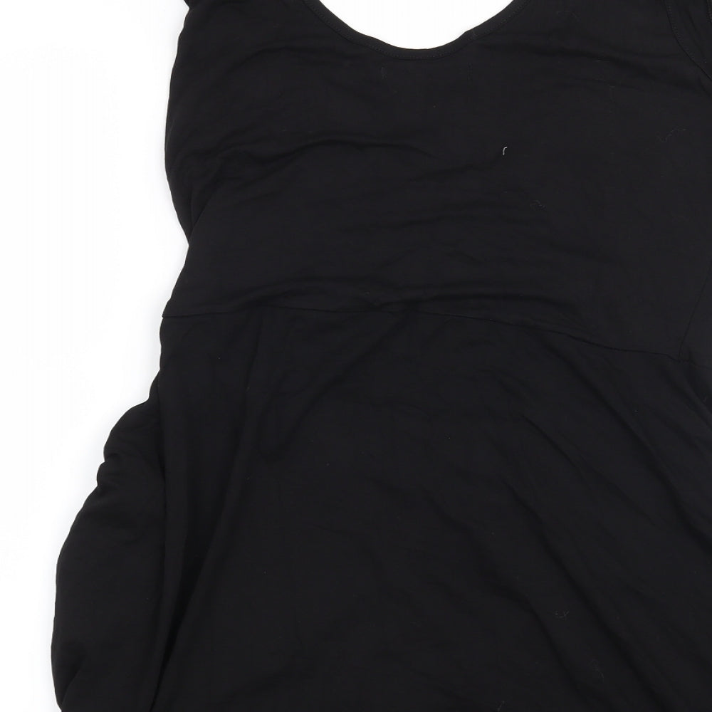 Womens UK Size XL Preworn Black Basic Blouse
