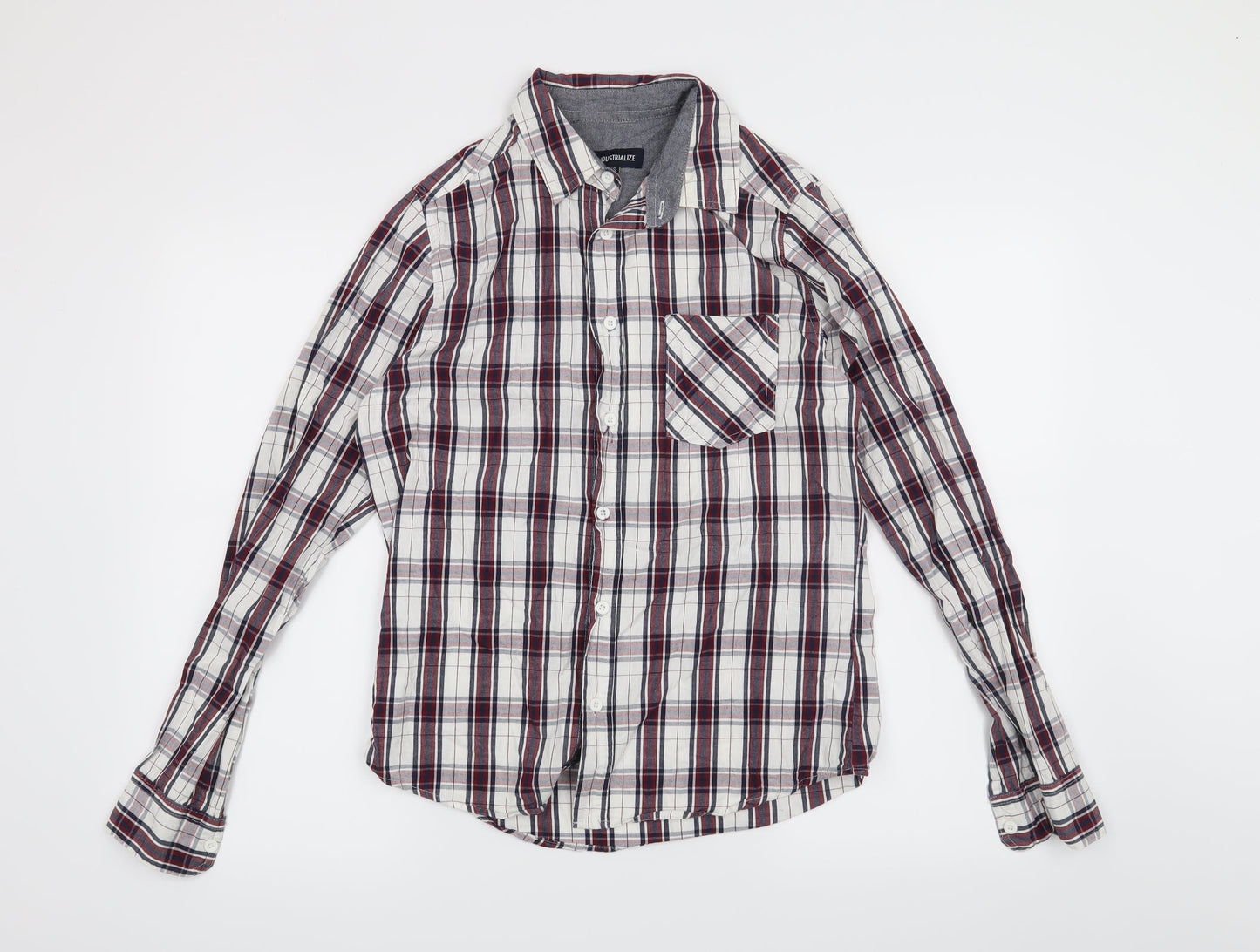 Mens UK Size XS Preworn White  Button-Up Long Sleeve Casual Shirt
