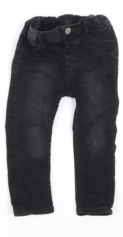 H&M  Girls Black   Cargo Jeans Size 12-18 Months