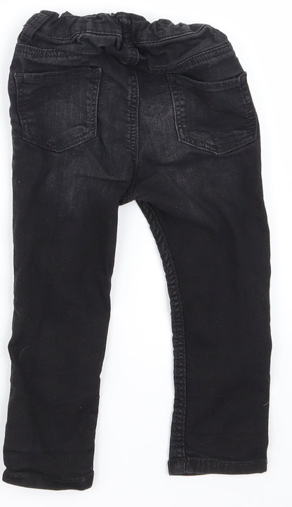 H&M  Girls Black   Cargo Jeans Size 12-18 Months