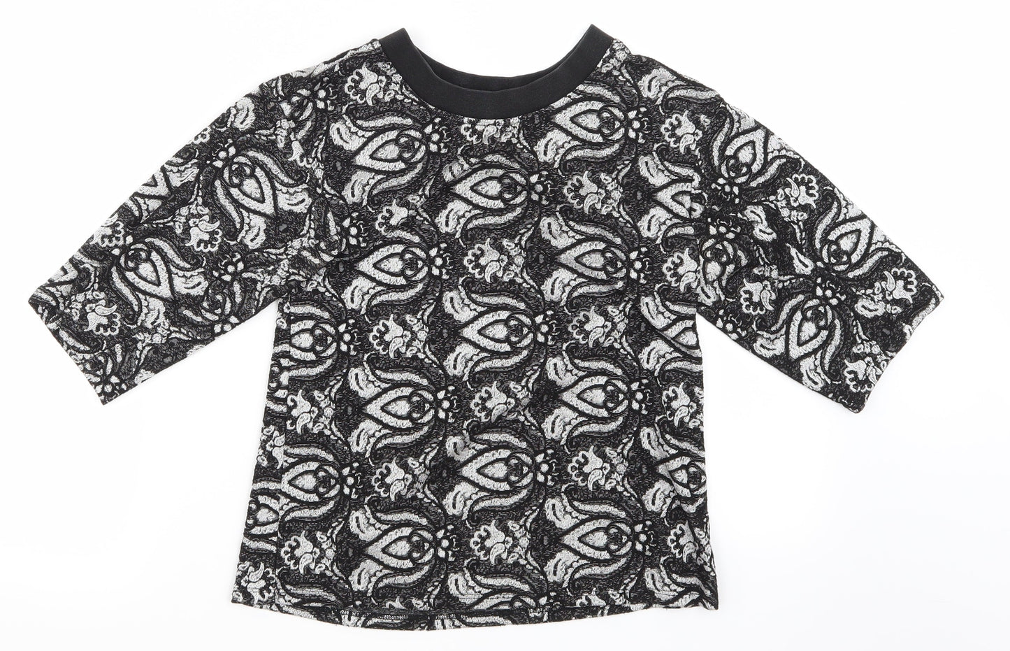 Womens UK Size 8 Topshop Black Basic T-Shirt