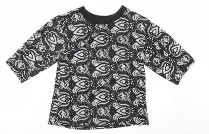 Womens UK Size 8 Topshop Black Basic T-Shirt