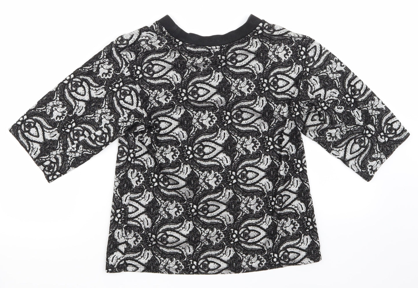 Womens UK Size 8 Topshop Black Basic T-Shirt