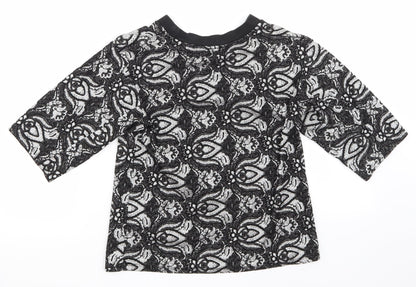 Womens UK Size 8 Topshop Black Basic T-Shirt