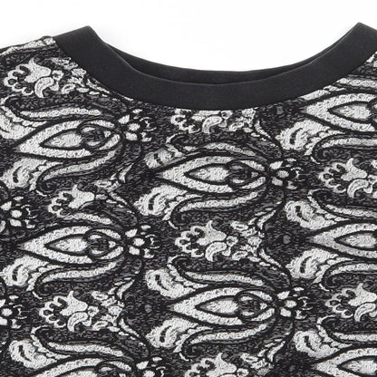 Womens UK Size 8 Topshop Black Basic T-Shirt