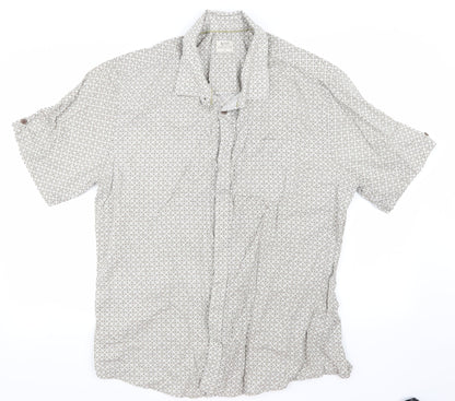 ACW85 Mens Beige Check   Button-Up Size XL